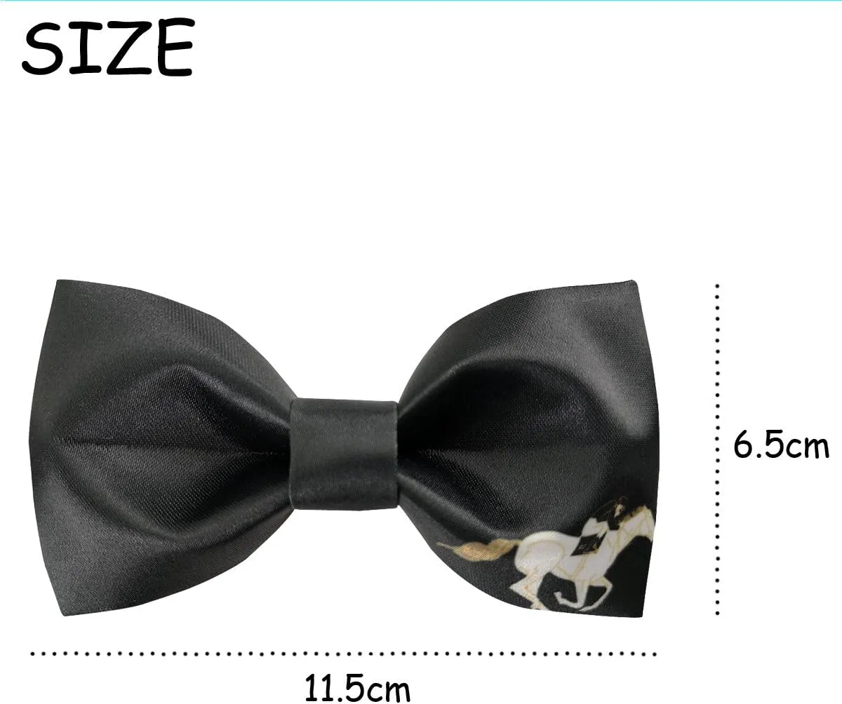 100% Satin Silk Mens Pre-tied Bowtie Horse Riding Solid Bow Ties
