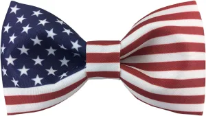 100% Satin Silk Mens Pre-tied Bowtie Stars Stripes American Flag Solid Bow Ties