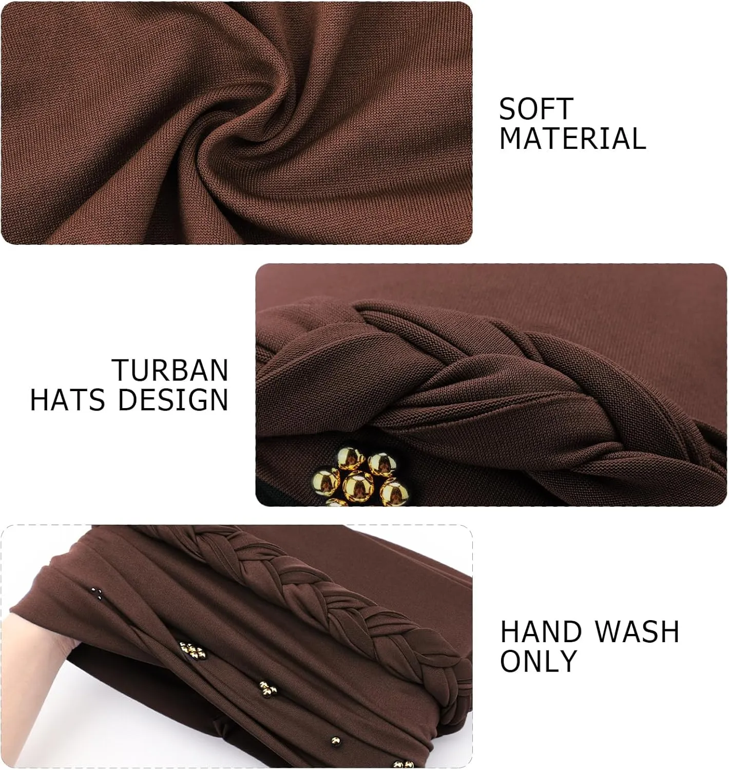 African Women Turban Caps Pre-Tied Twisted Turbans Head Scarf for Women Hair Wraps Cover Beanie Cancer Chemo Headwear