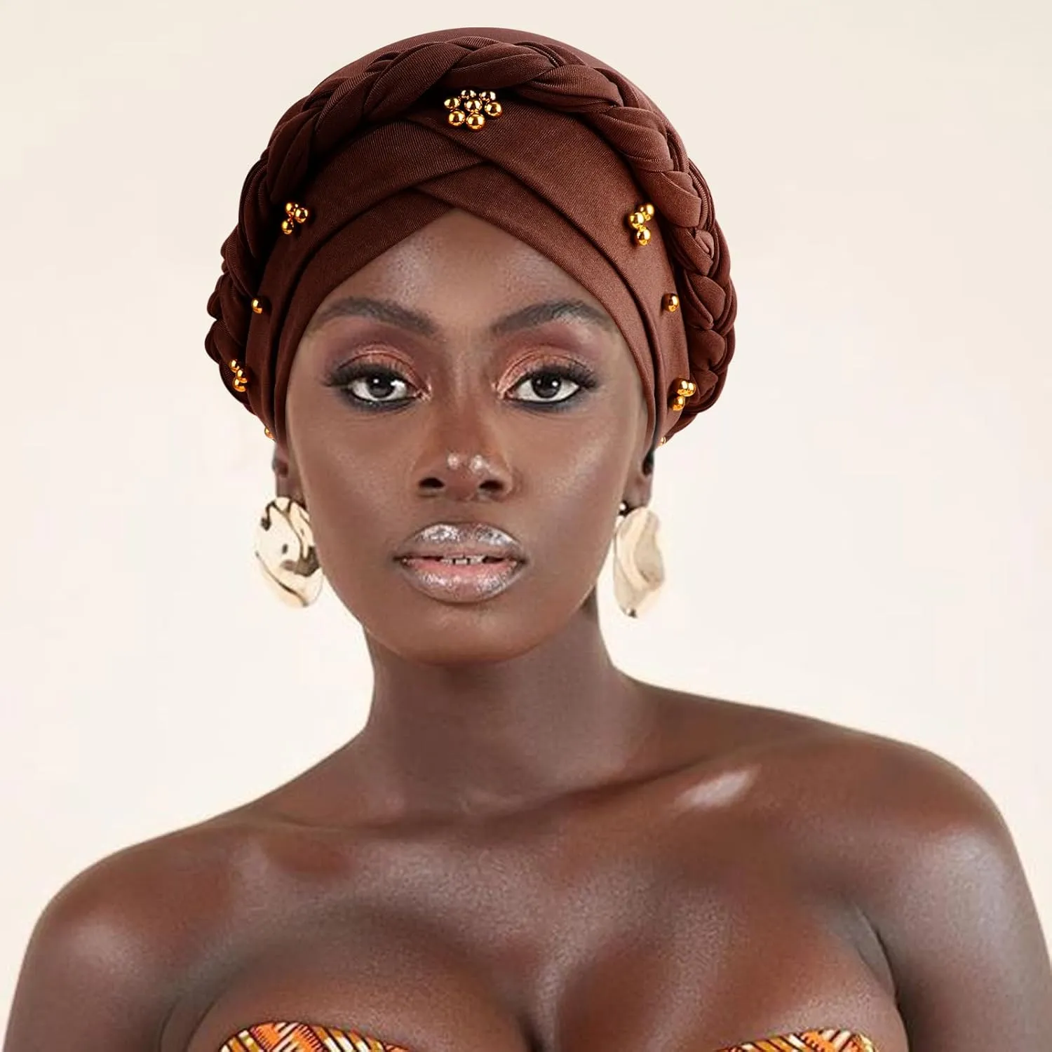 African Women Turban Caps Pre-Tied Twisted Turbans Head Scarf for Women Hair Wraps Cover Beanie Cancer Chemo Headwear