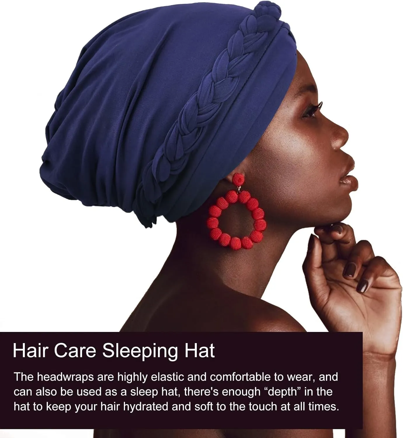 African Women Turban Caps Pre-Tied Twisted Turbans Head Scarf for Women Hair Wraps Cover Beanie Cancer Chemo Headwear