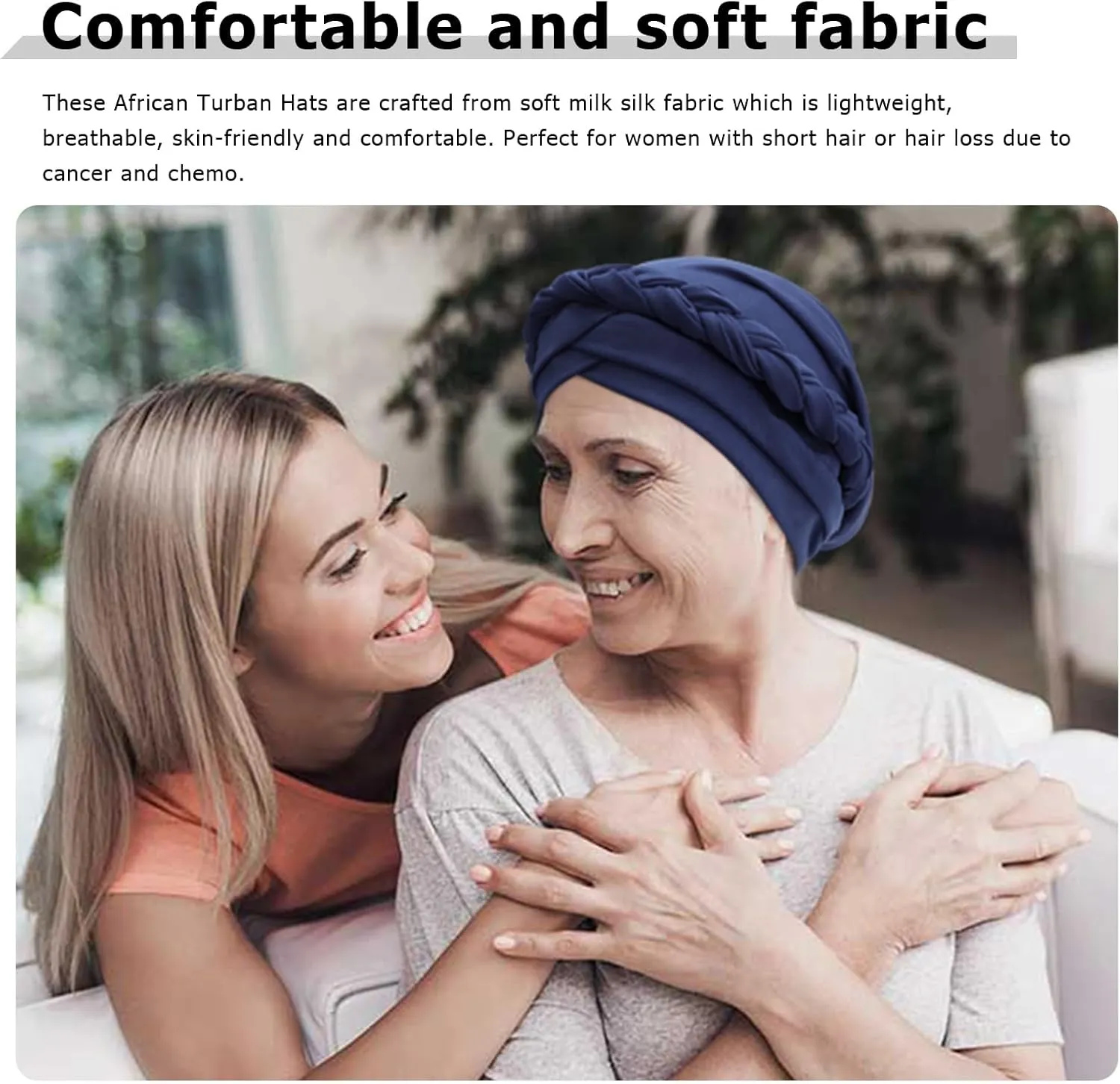African Women Turban Caps Pre-Tied Twisted Turbans Head Scarf for Women Hair Wraps Cover Beanie Cancer Chemo Headwear