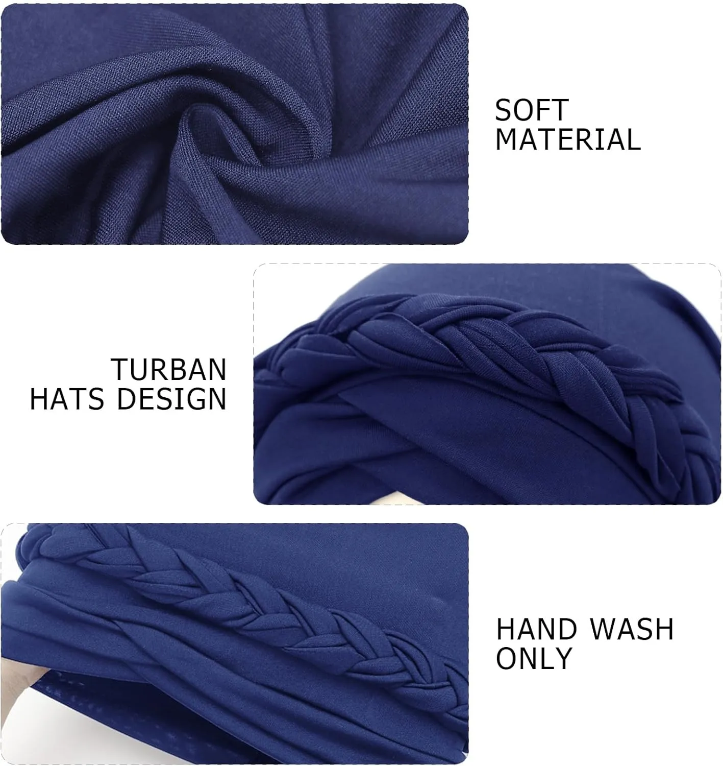 African Women Turban Caps Pre-Tied Twisted Turbans Head Scarf for Women Hair Wraps Cover Beanie Cancer Chemo Headwear