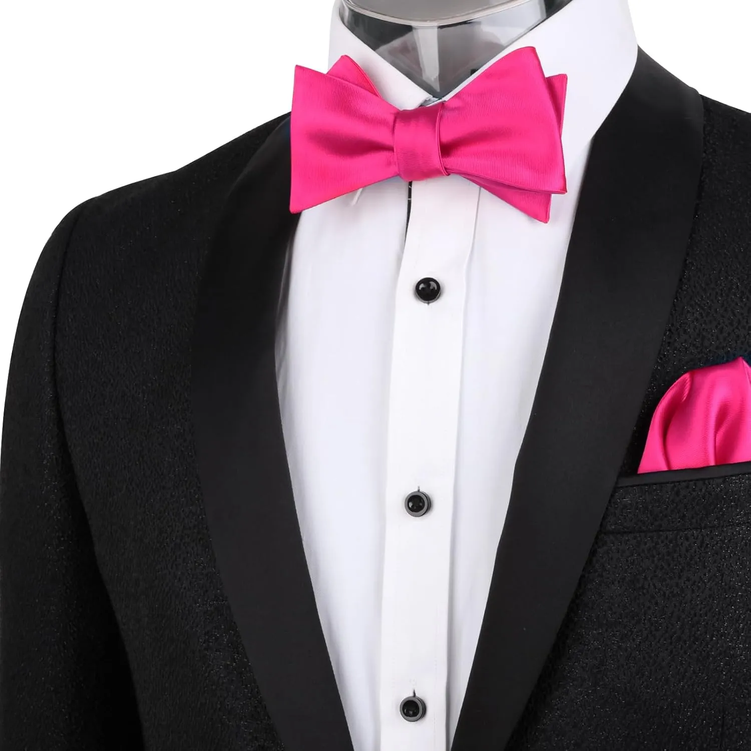 Alizeal Men's Self-tied Solid Color/Animal Pattern Bow Tie and Pocket Square Set