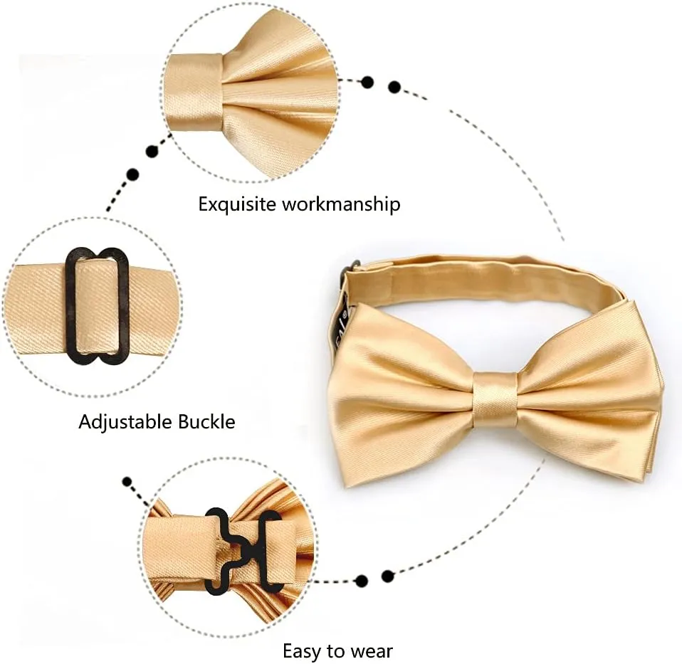 Alizeal Mens Tuxedo Bow Tie, Hanky and Cufflinks Set