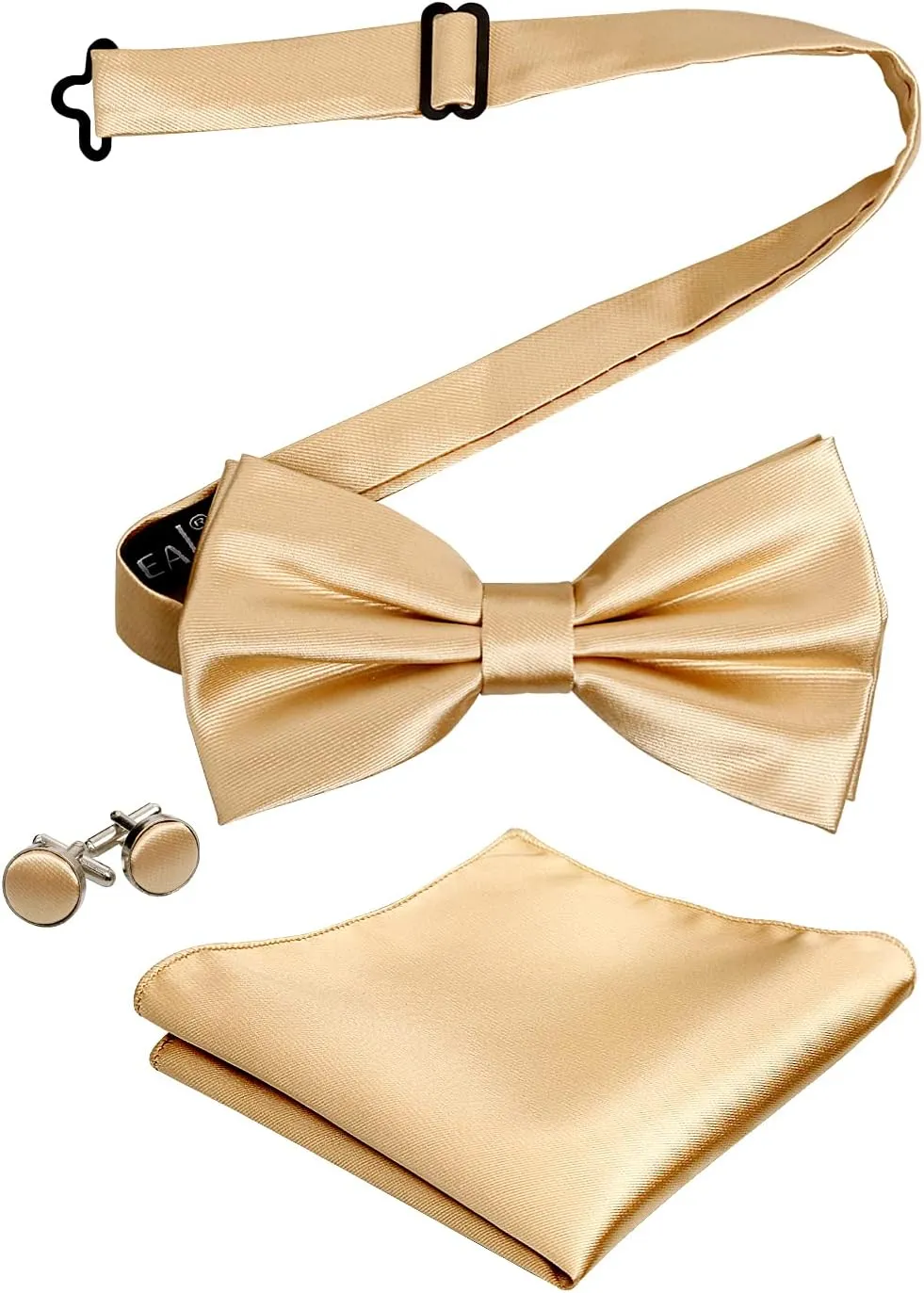 Alizeal Mens Tuxedo Bow Tie, Hanky and Cufflinks Set