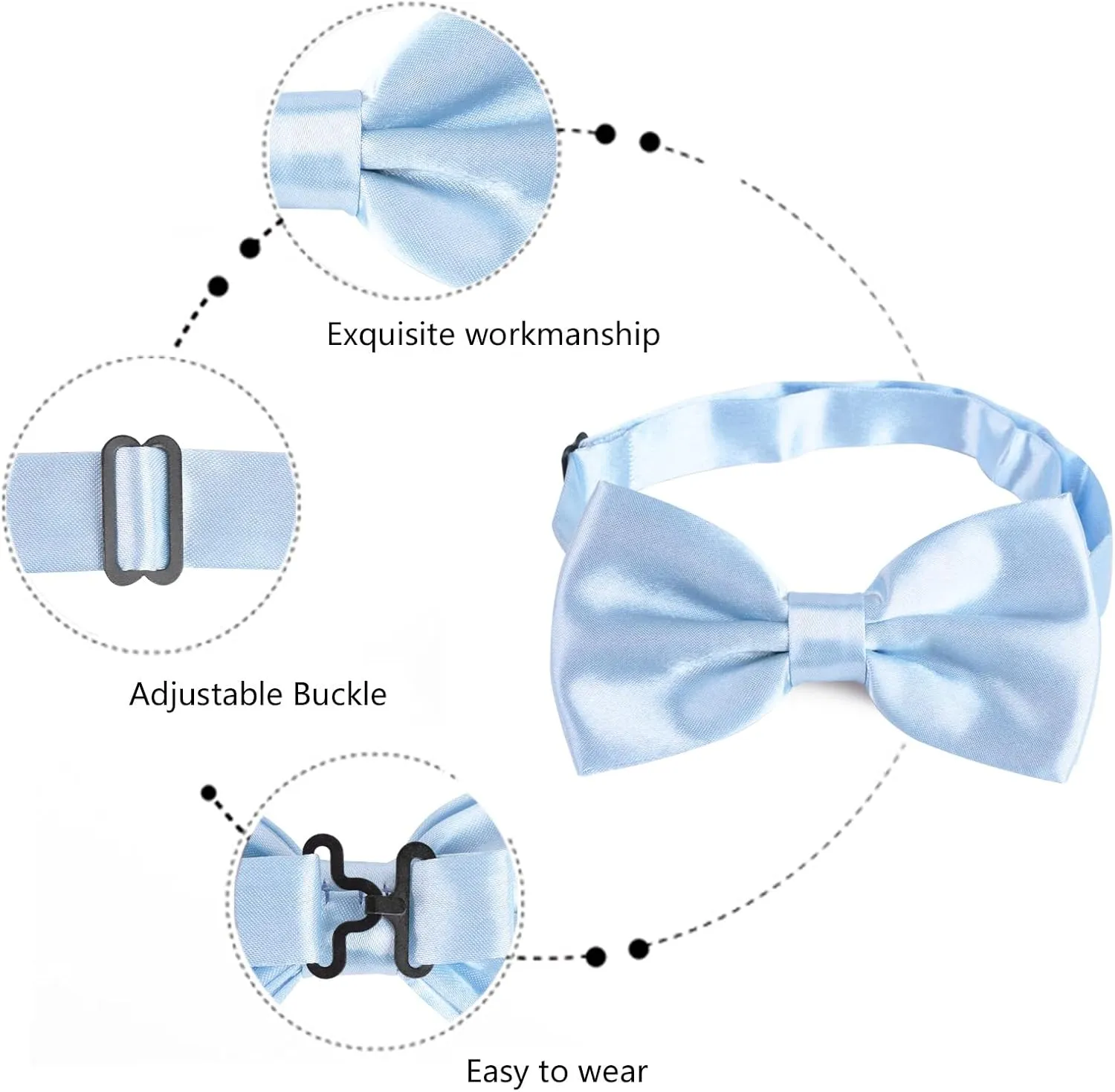Alizeal Multicolored Silk Solid Cummerbund for Mens Gift Bow Tie Set
