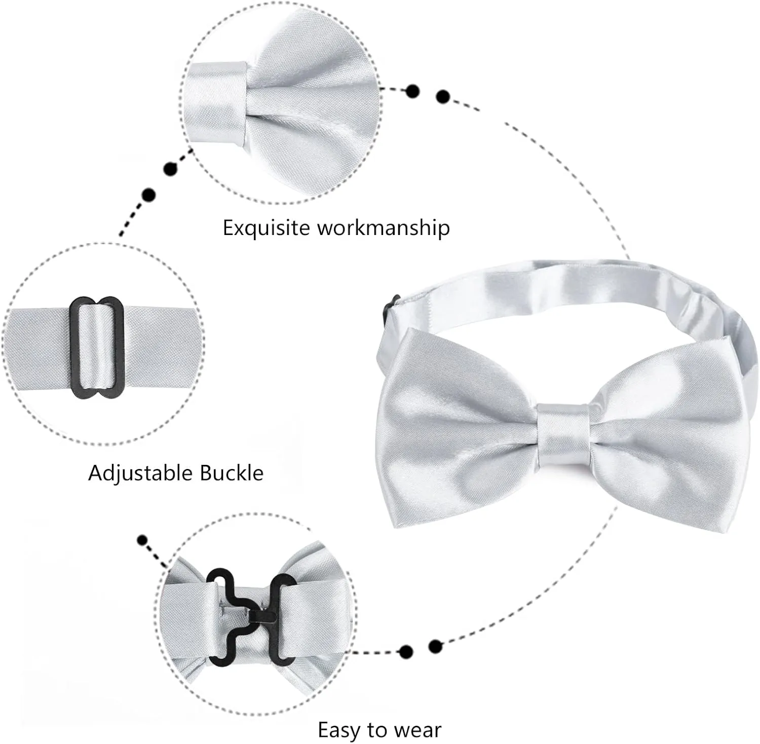 Alizeal Multicolored Silk Solid Cummerbund for Mens Gift Bow Tie Set
