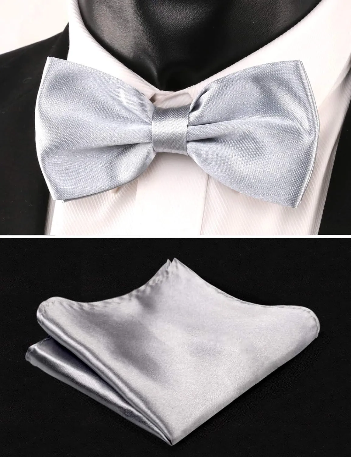 Alizeal Multicolored Silk Solid Cummerbund for Mens Gift Bow Tie Set
