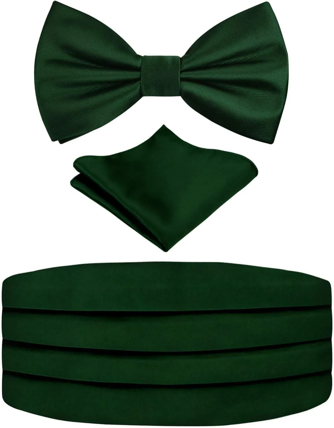 Alizeal Multicolored Silk Solid Cummerbund for Mens Gift Bow Tie Set
