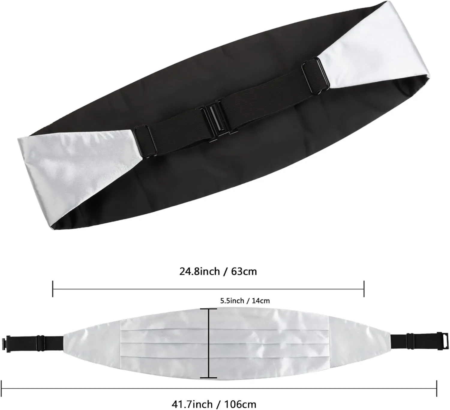 Alizeal Multicolored Silk Solid Cummerbund for Mens Gift Bow Tie Set