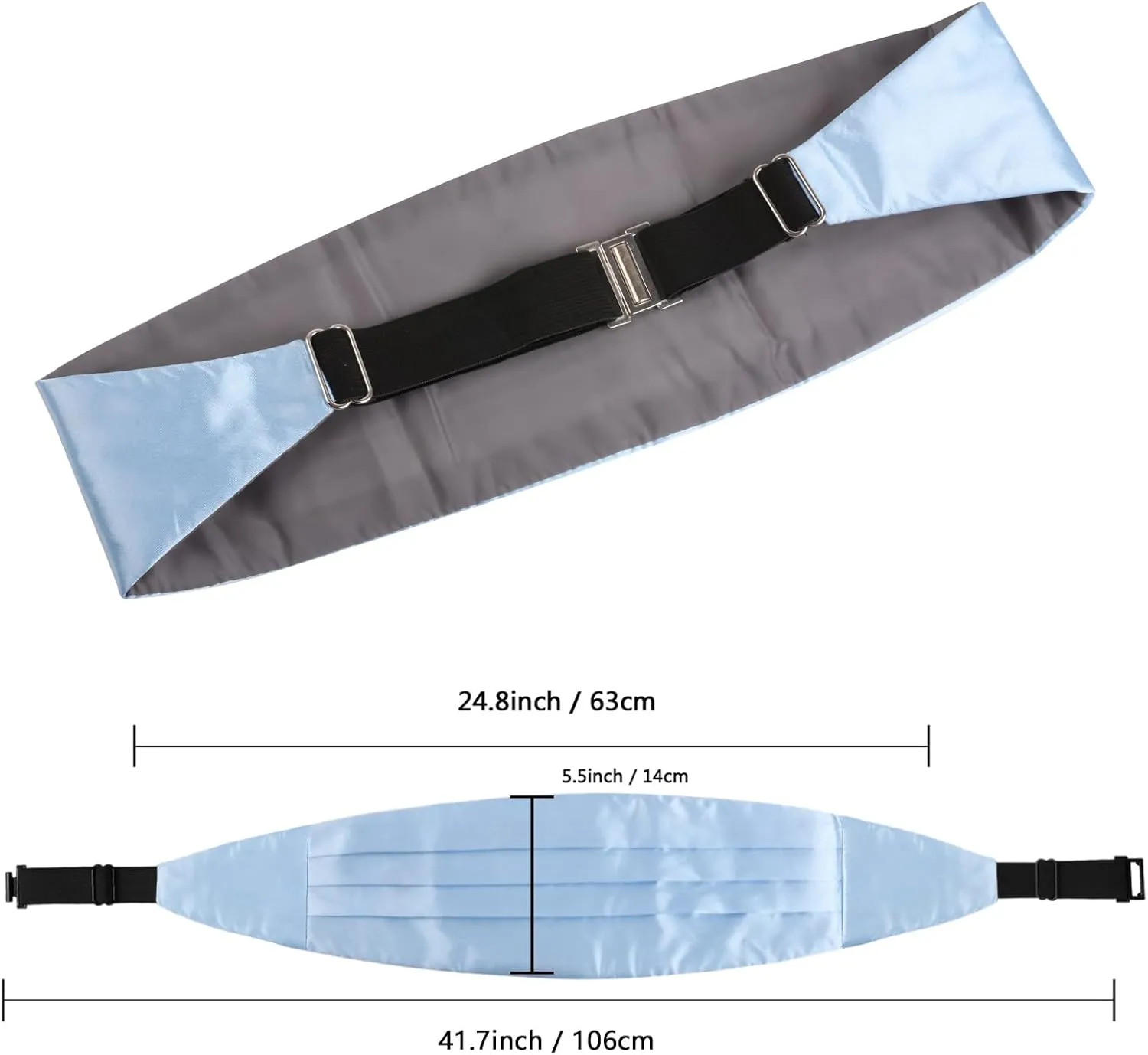 Alizeal Multicolored Silk Solid Cummerbund for Mens Gift Bow Tie Set
