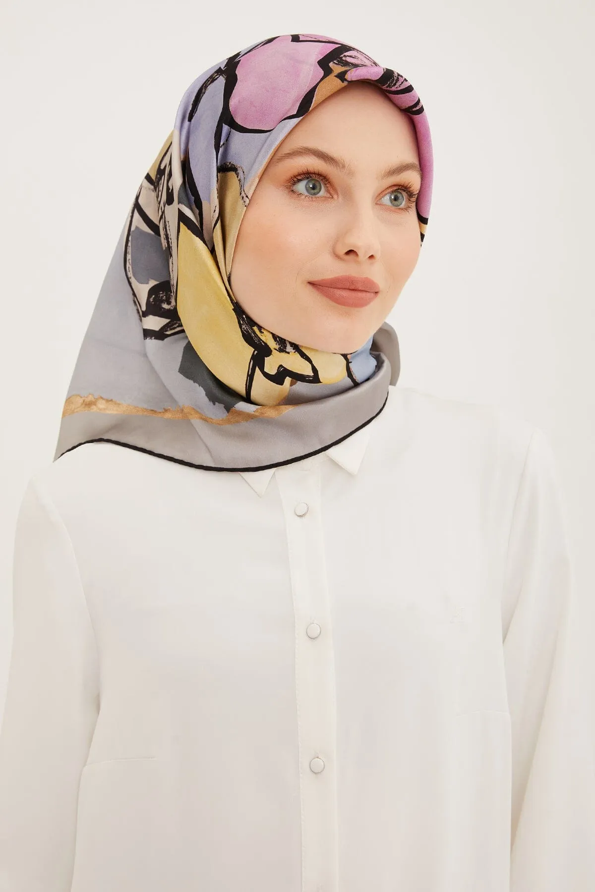 Armine Arty Floral Silk Scarf #35