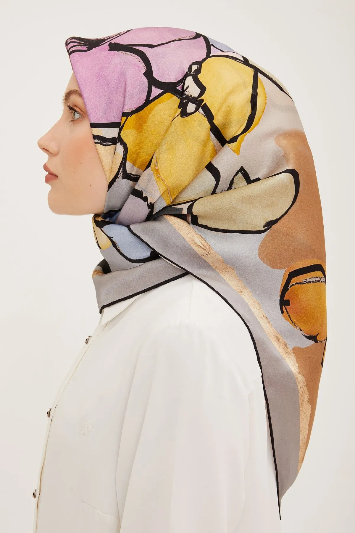 Armine Arty Floral Silk Scarf #35