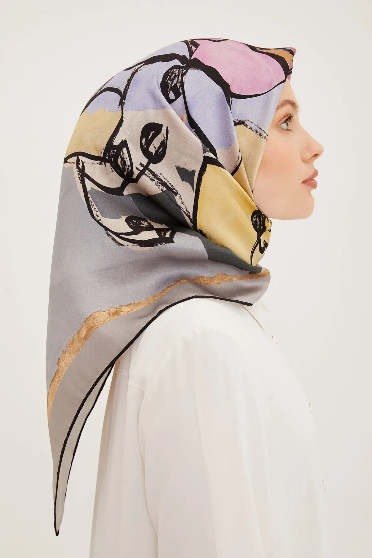 Armine Arty Floral Silk Scarf #35