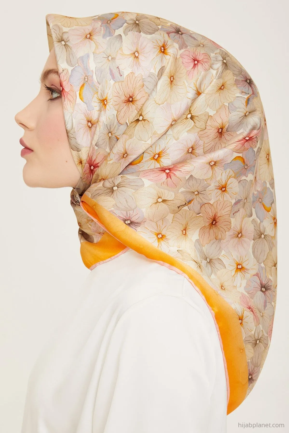 Armine Hydrangea Print Silk Scarf #22