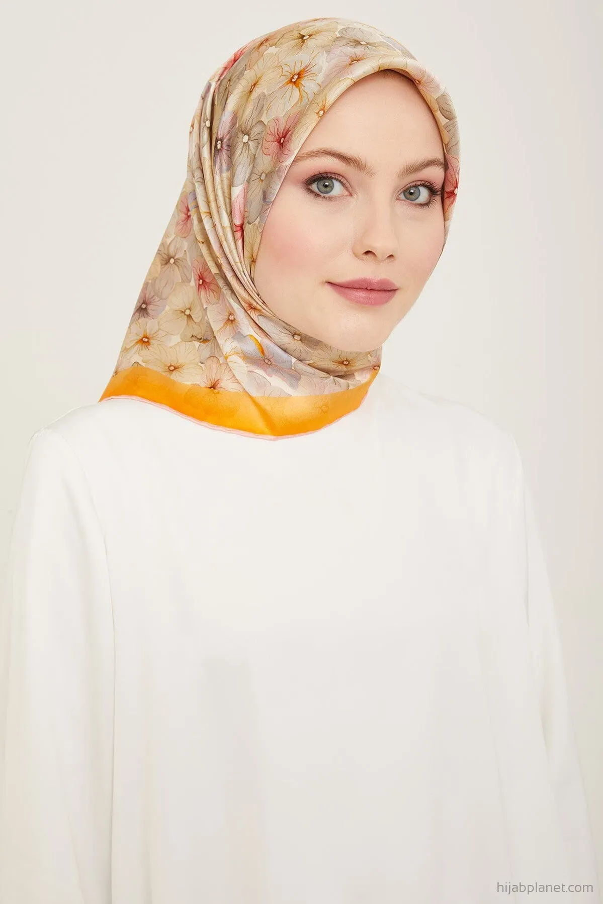 Armine Hydrangea Print Silk Scarf #22
