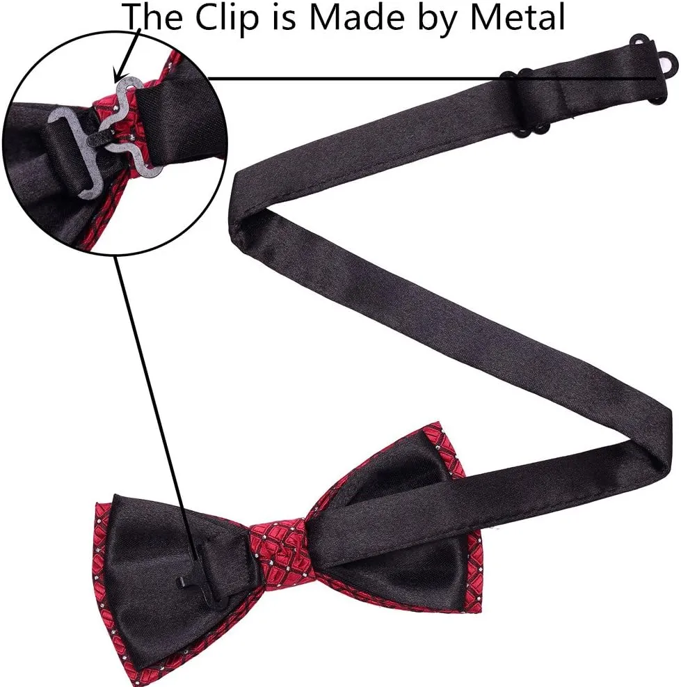 AUSKY 8 PACKS Elegant Adjustable Pre-tied Bow Ties for Men Boys (1&4&5&6&8 Pack for option)