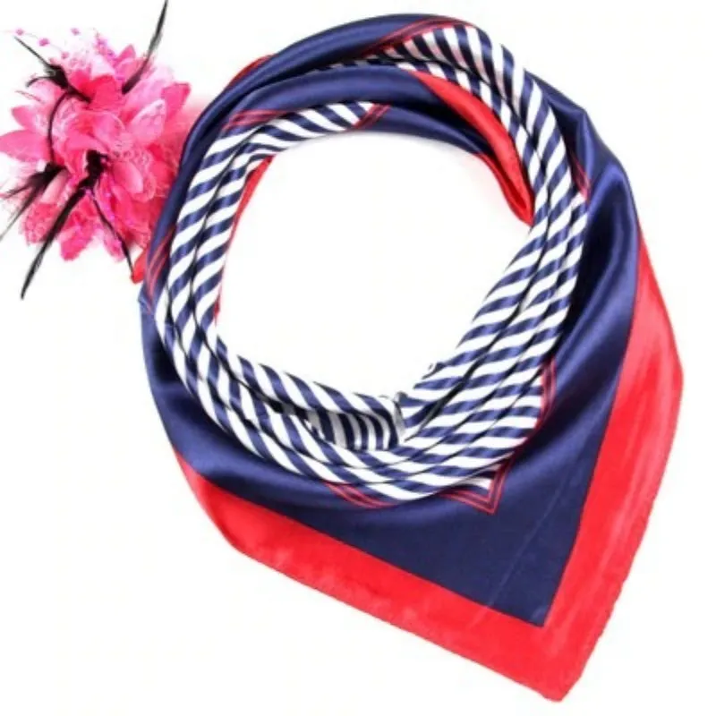 Beautiful Floral Print Square Neckerchief Wrap Shawl Scarves