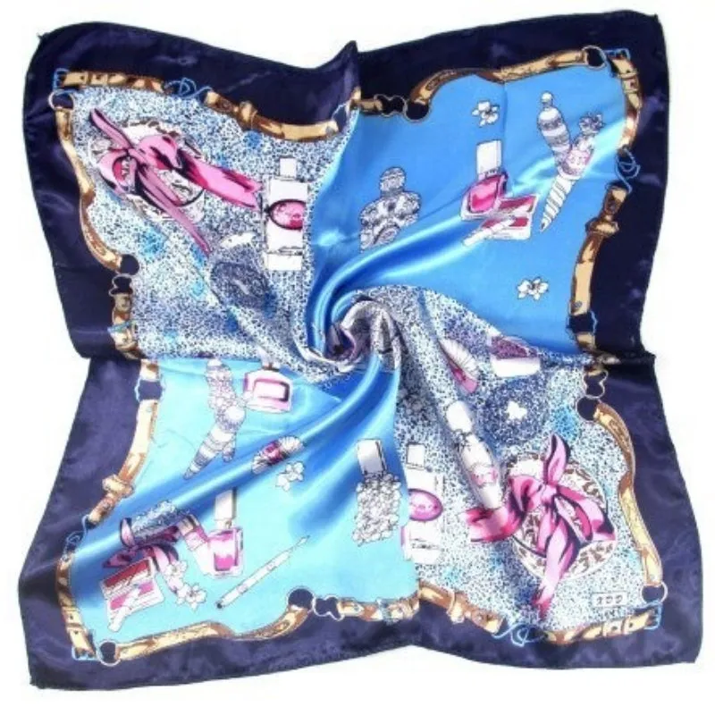 Beautiful Floral Print Square Neckerchief Wrap Shawl Scarves