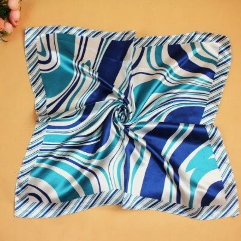 Beautiful Floral Print Square Neckerchief Wrap Shawl Scarves