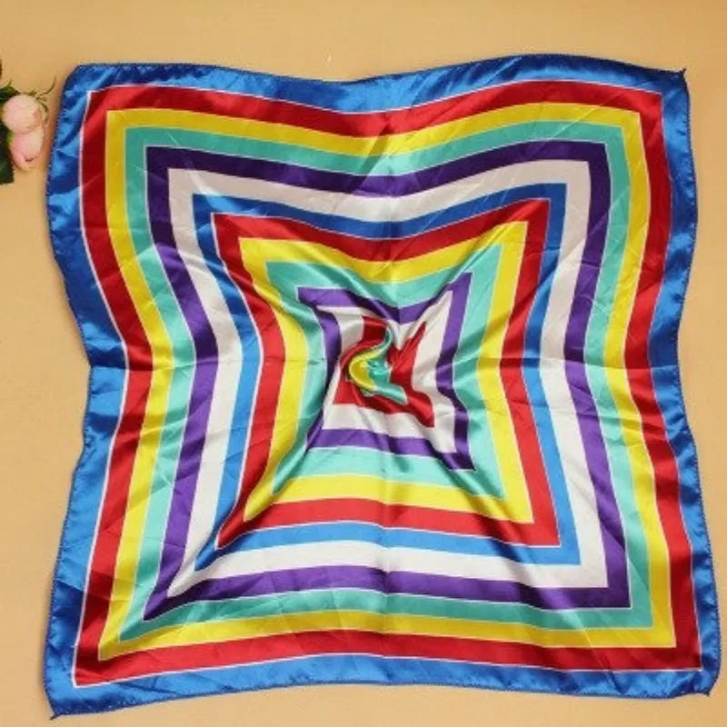 Beautiful Floral Print Square Neckerchief Wrap Shawl Scarves
