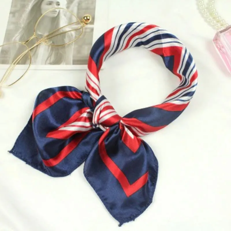Beautiful Floral Print Square Neckerchief Wrap Shawl Scarves