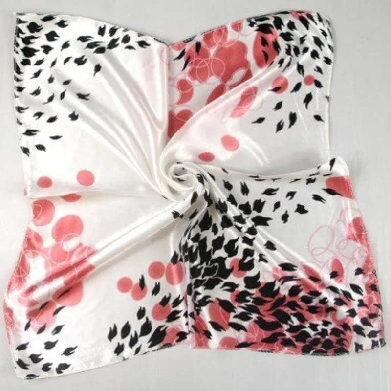 Beautiful Floral Print Square Neckerchief Wrap Shawl Scarves