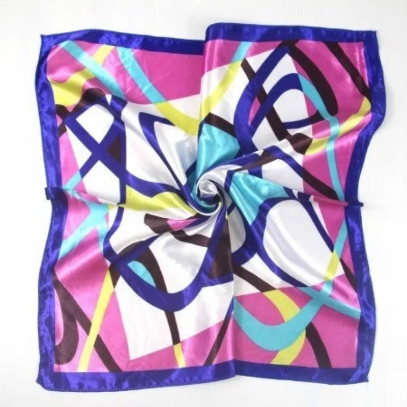 Beautiful Floral Print Square Neckerchief Wrap Shawl Scarves