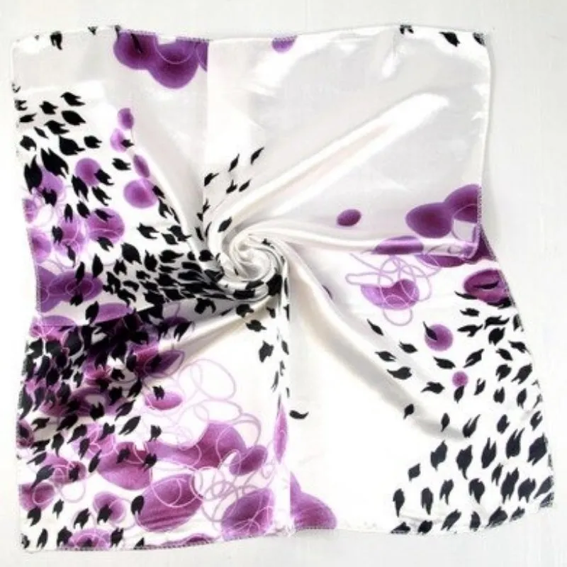 Beautiful Floral Print Square Neckerchief Wrap Shawl Scarves