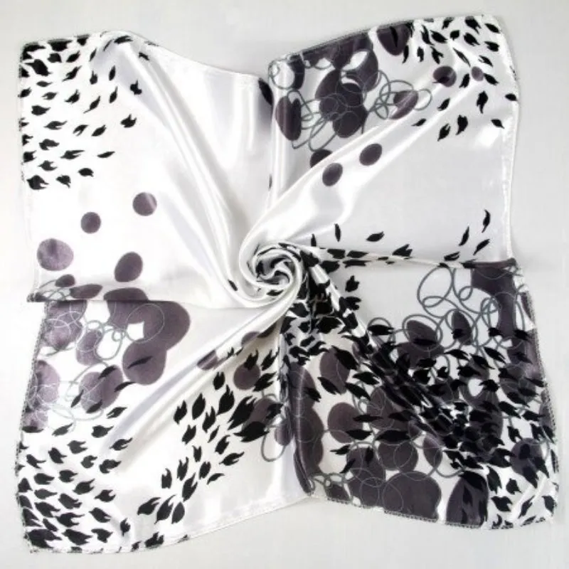 Beautiful Floral Print Square Neckerchief Wrap Shawl Scarves