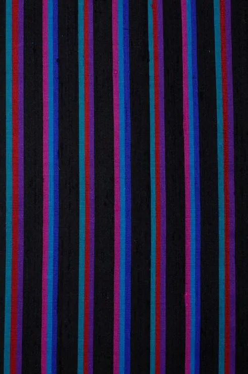 Black 43 Striped Silk Shantung