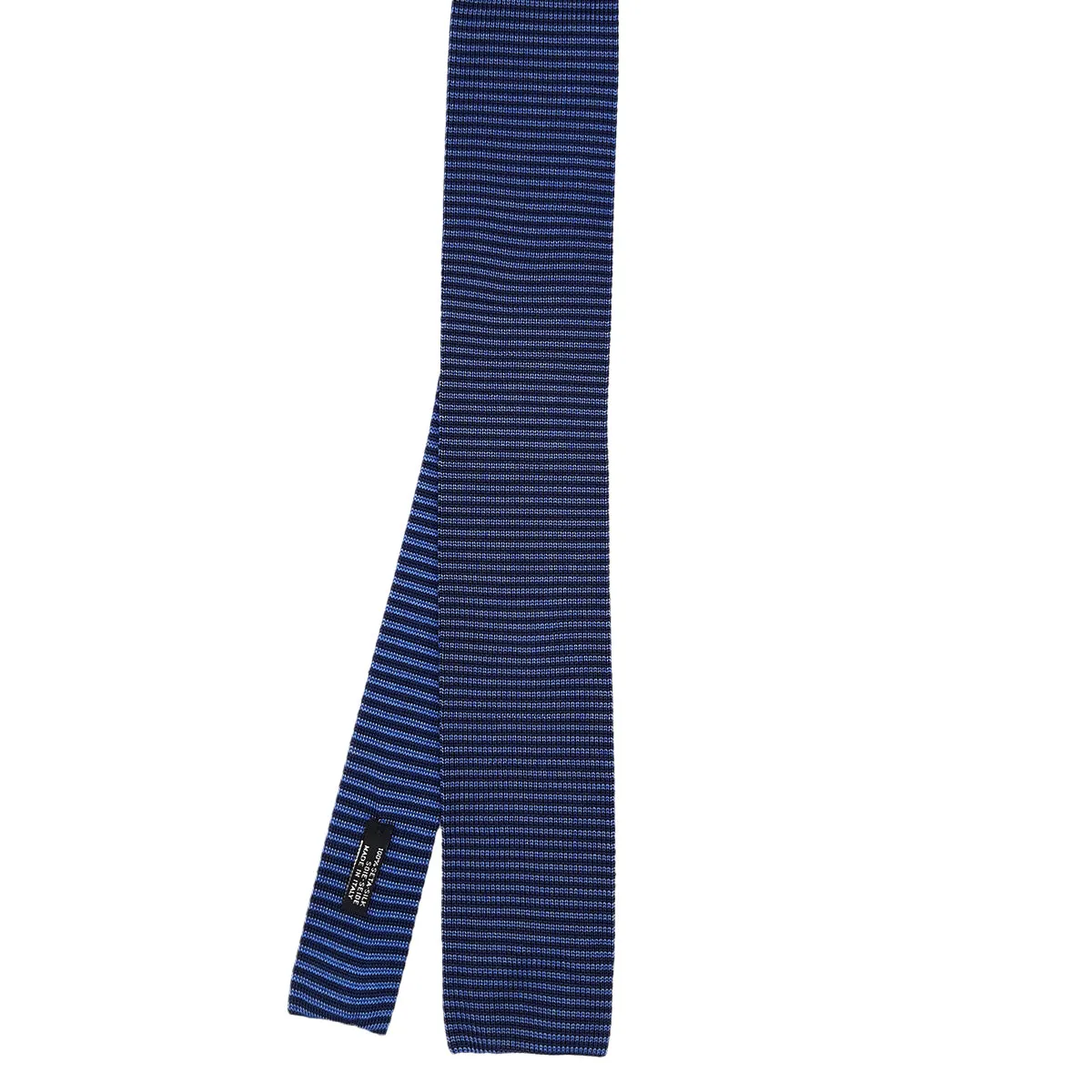 Blue and dark blue striped silk knitted tie
