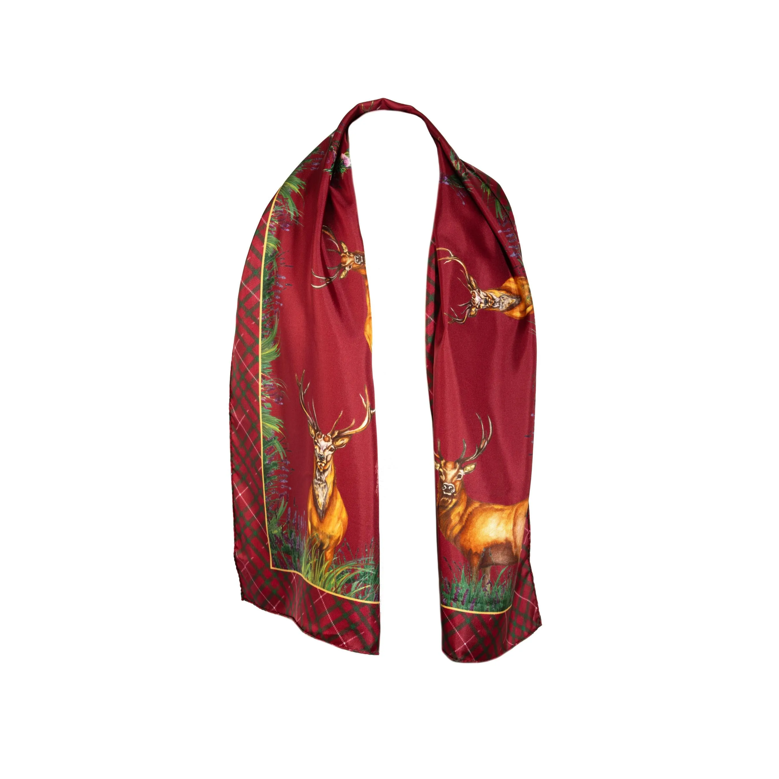 Caledonia Holly Berry Red Classic Pure Silk Scarf