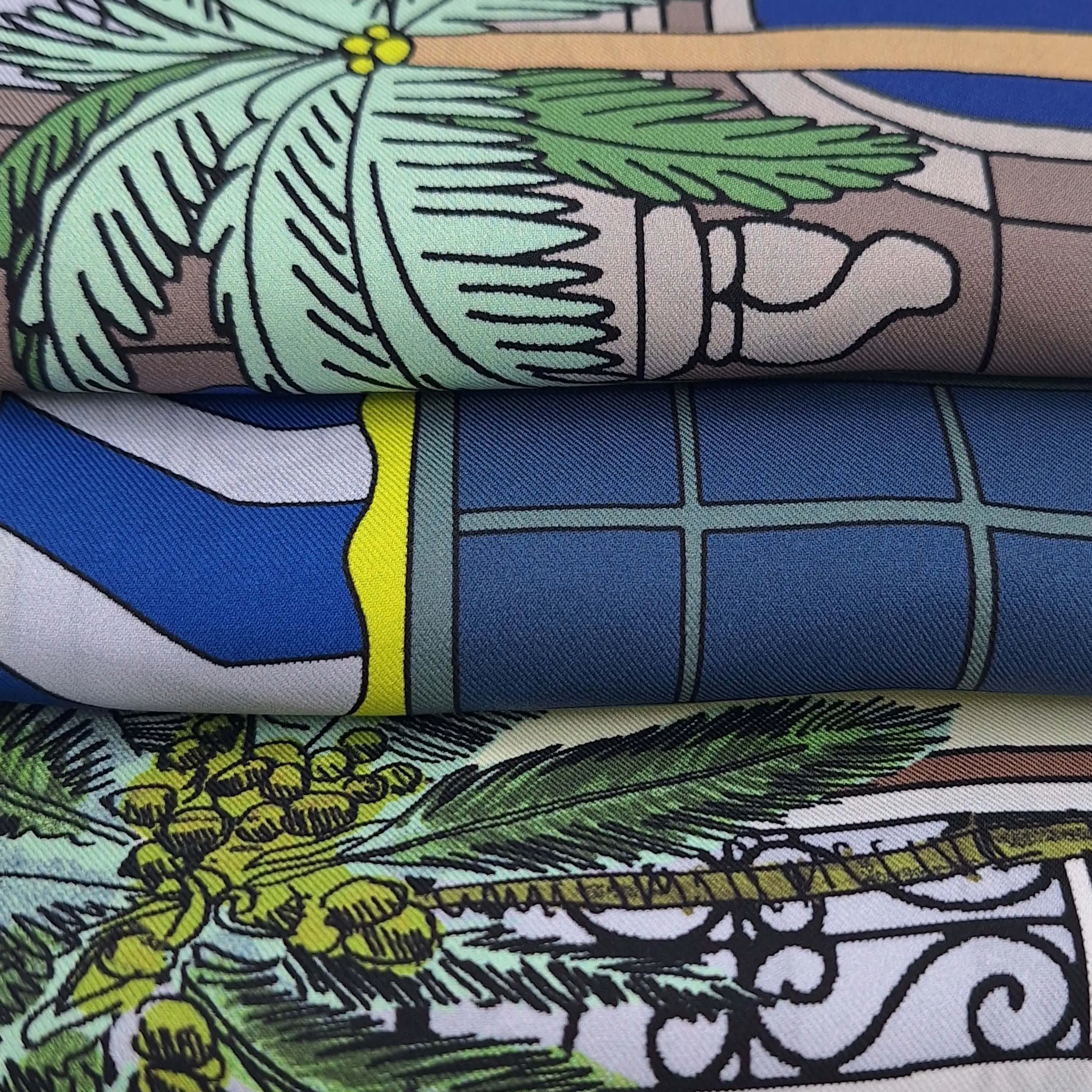 Capri blue and grey silk tie scarf