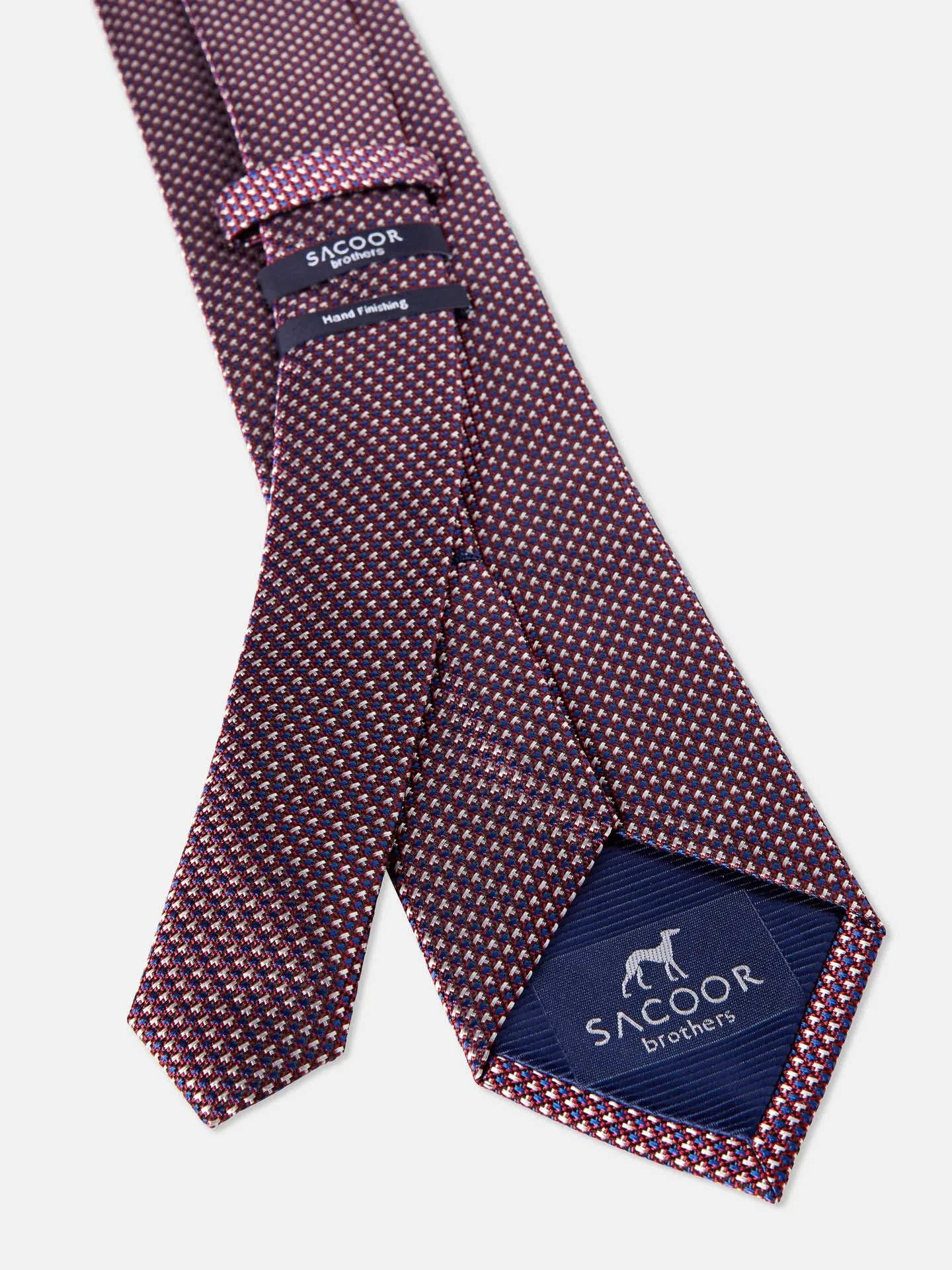 Checkered Pattern Tie 100% Silk 7,5cm