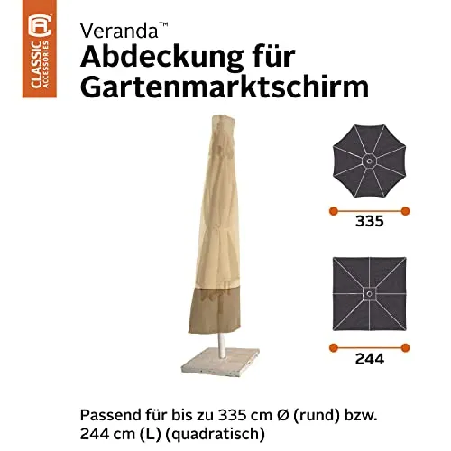 Classic Accessories Veranda Water-Resistant 11 Foot Patio Umbrella Cover