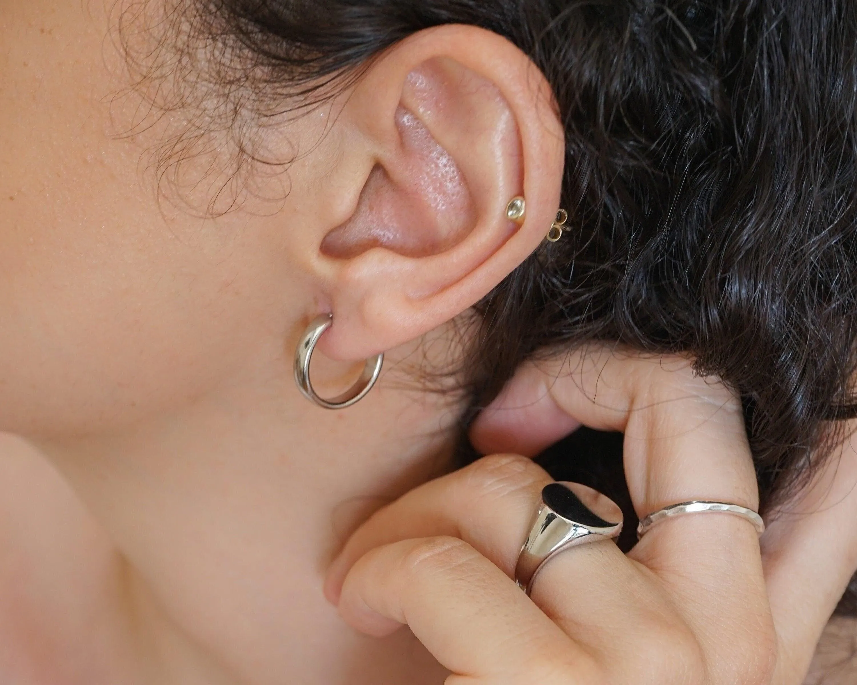 Classic Silver Medium Hoop Earrings