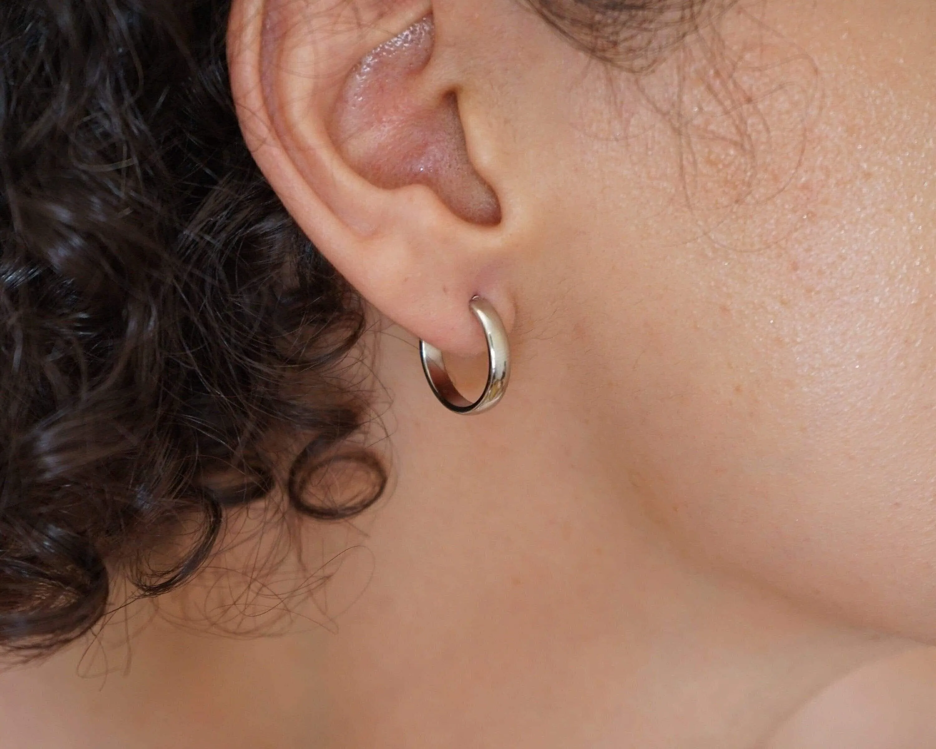 Classic Silver Medium Hoop Earrings