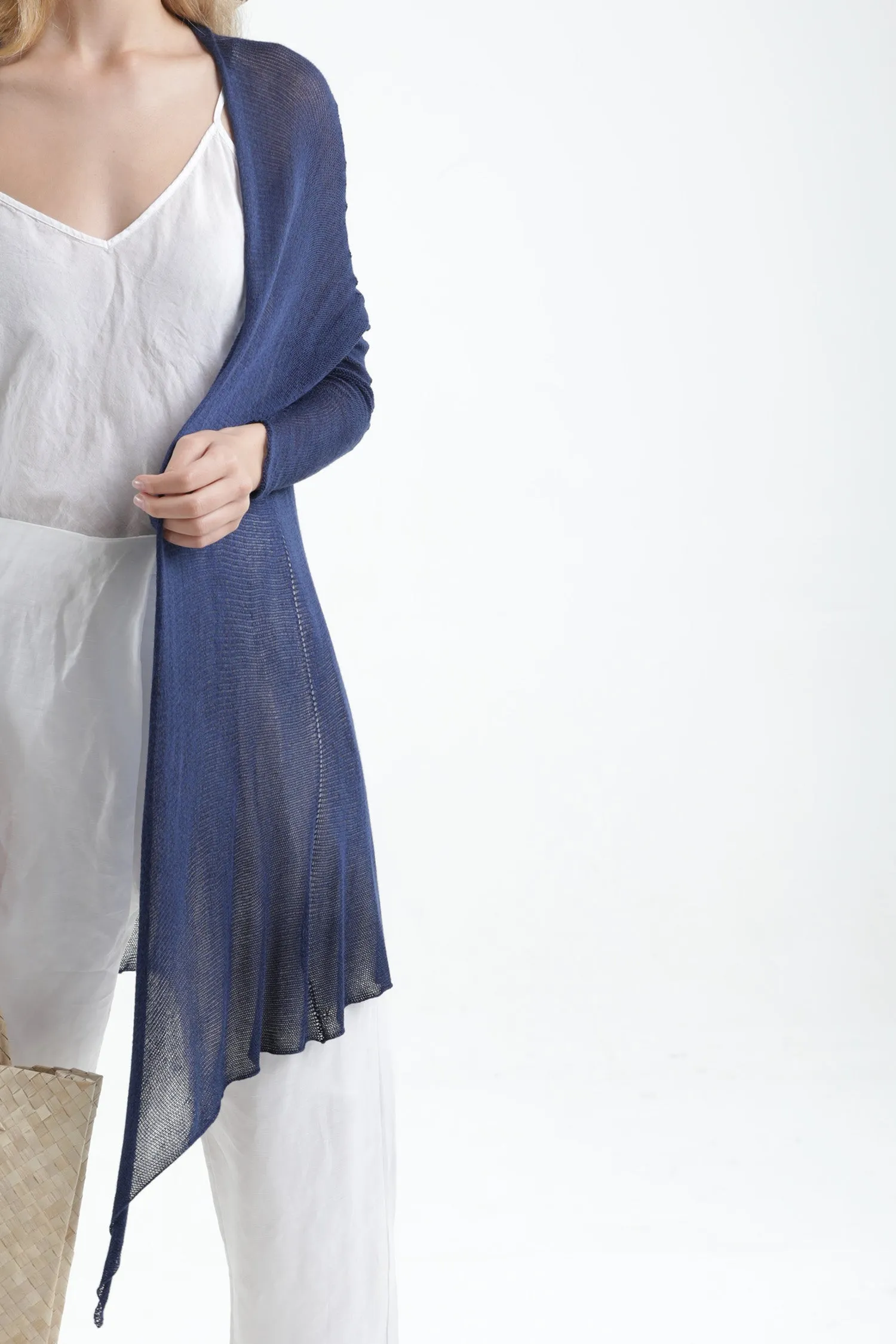 Deep Indigo Navy Blue Long Bamboo Cardigan