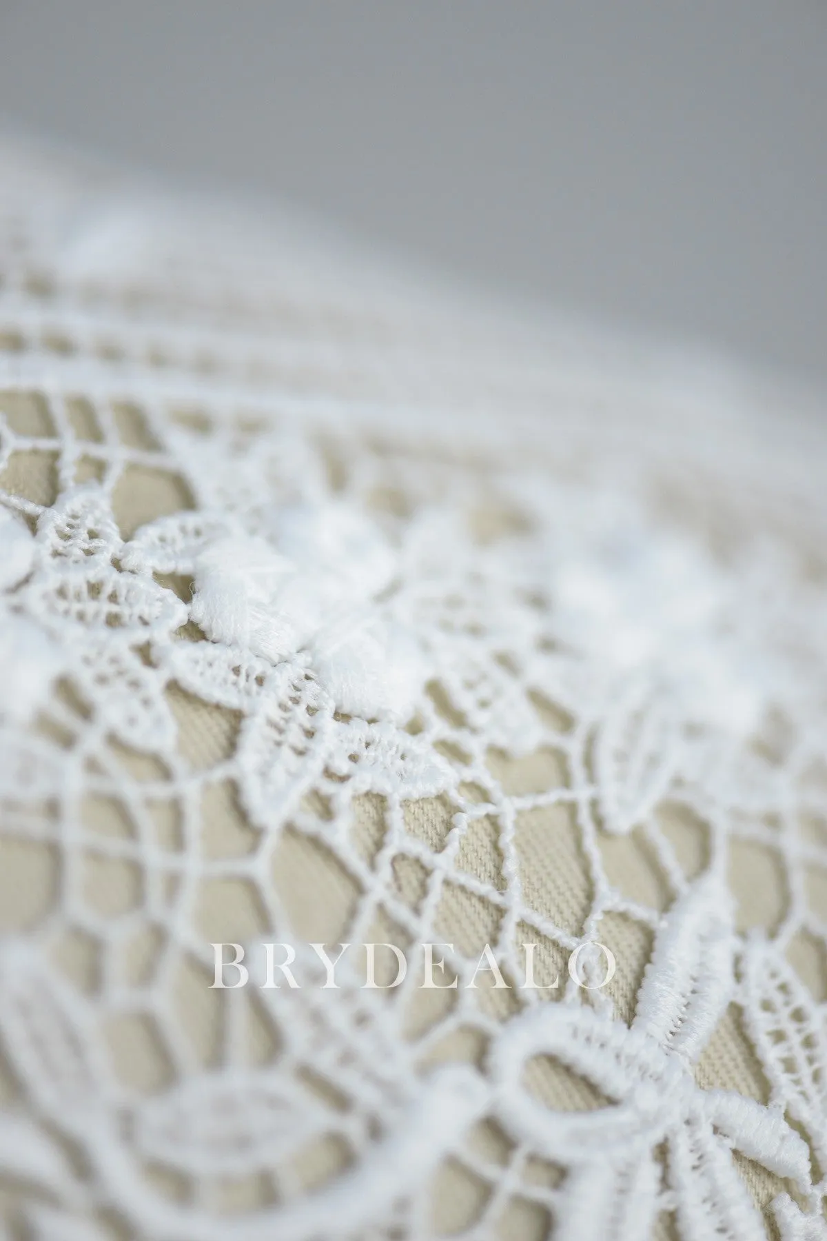 Delicate Patterned Bridal Crochet Lace Fabric