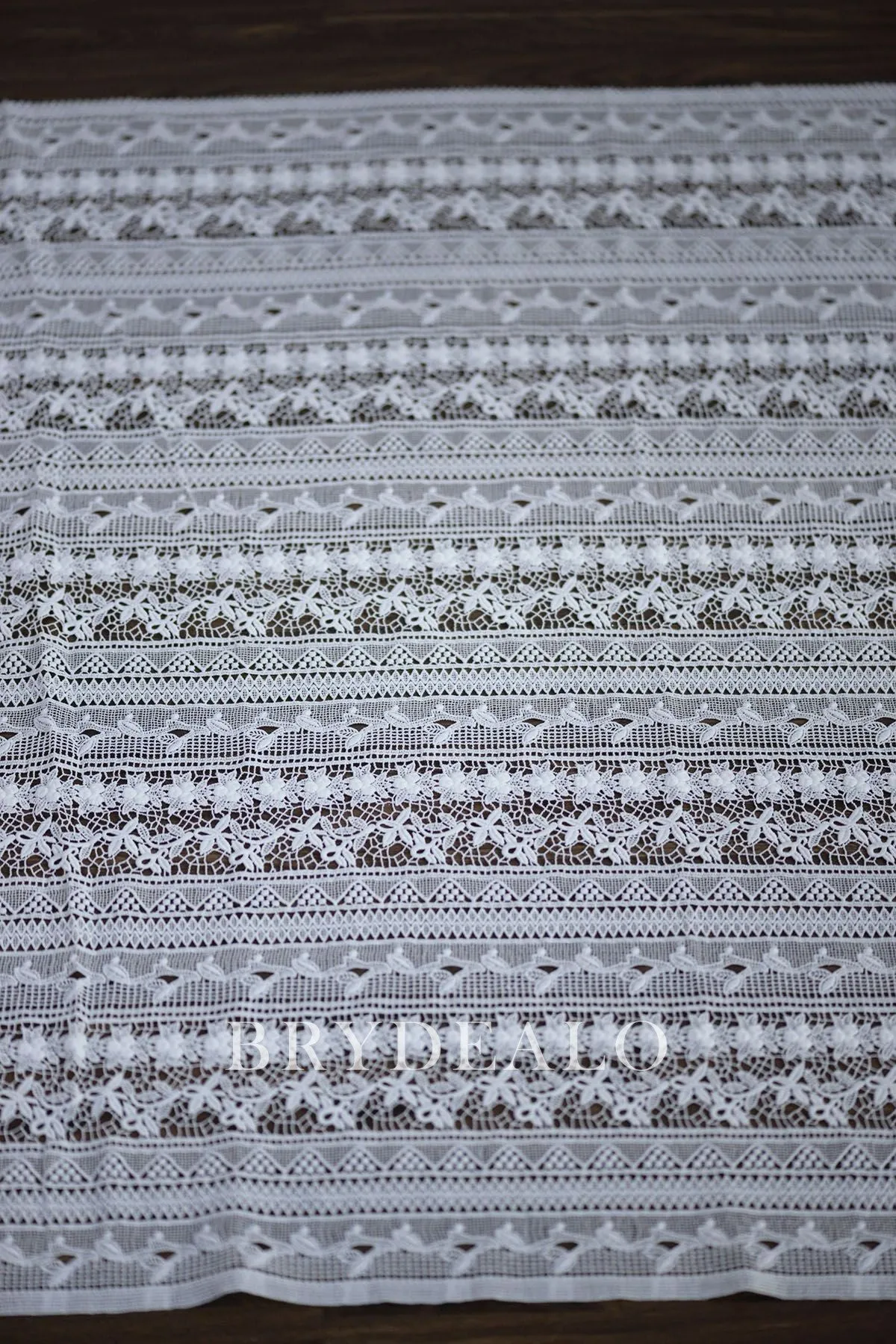 Delicate Patterned Bridal Crochet Lace Fabric