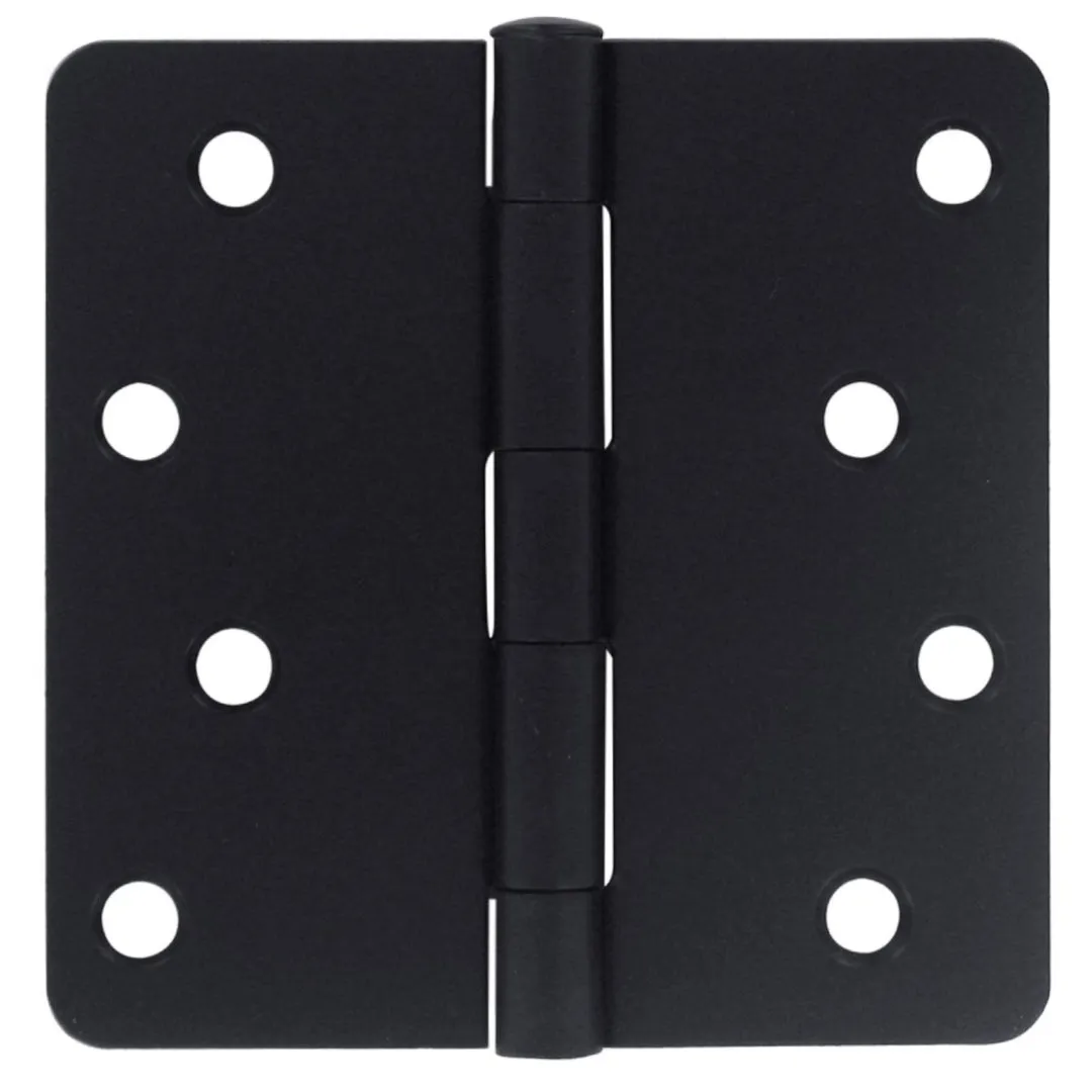 Door Hinge, Matte Black 4" with 1/4" Radius Corners