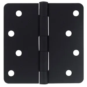 Door Hinge, Matte Black 4" with 1/4" Radius Corners