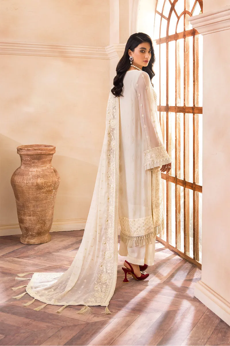 Farasha Unstitched 3 Piece  Chiffon Vol-01 Collection'2022-10-Crema