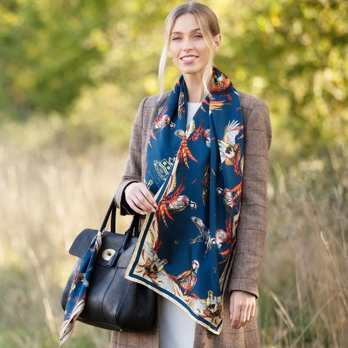Game On Petrol Mini Square Silk Scarf