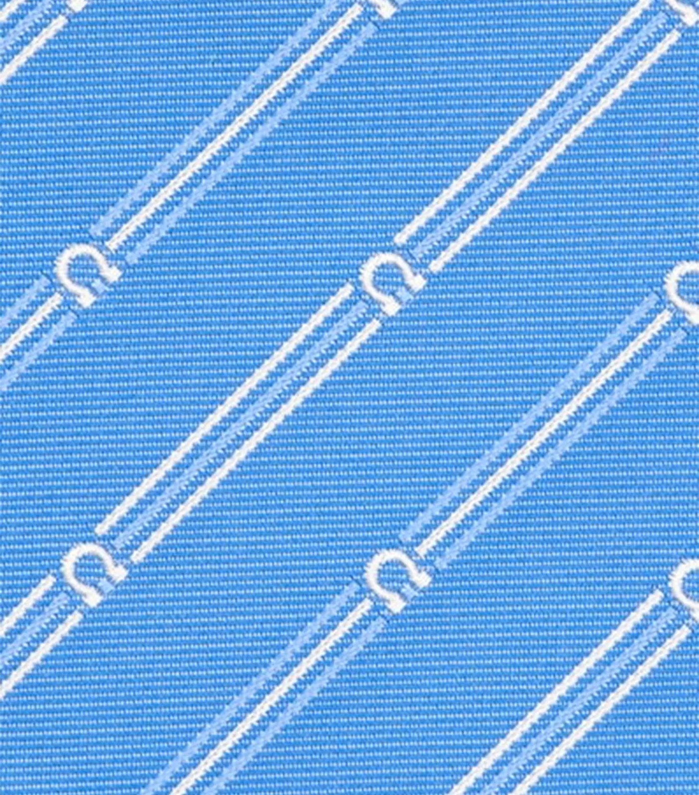 Gancini Print Silk Tie Light Blue