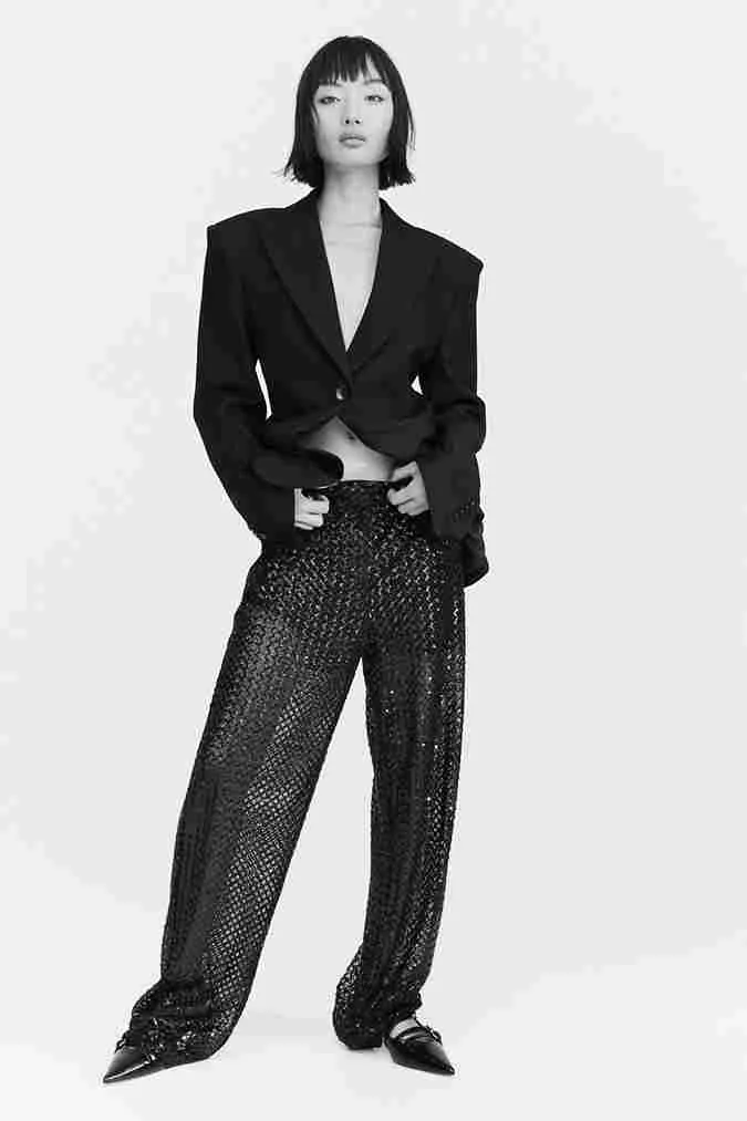 H&M Sequined trousers, black