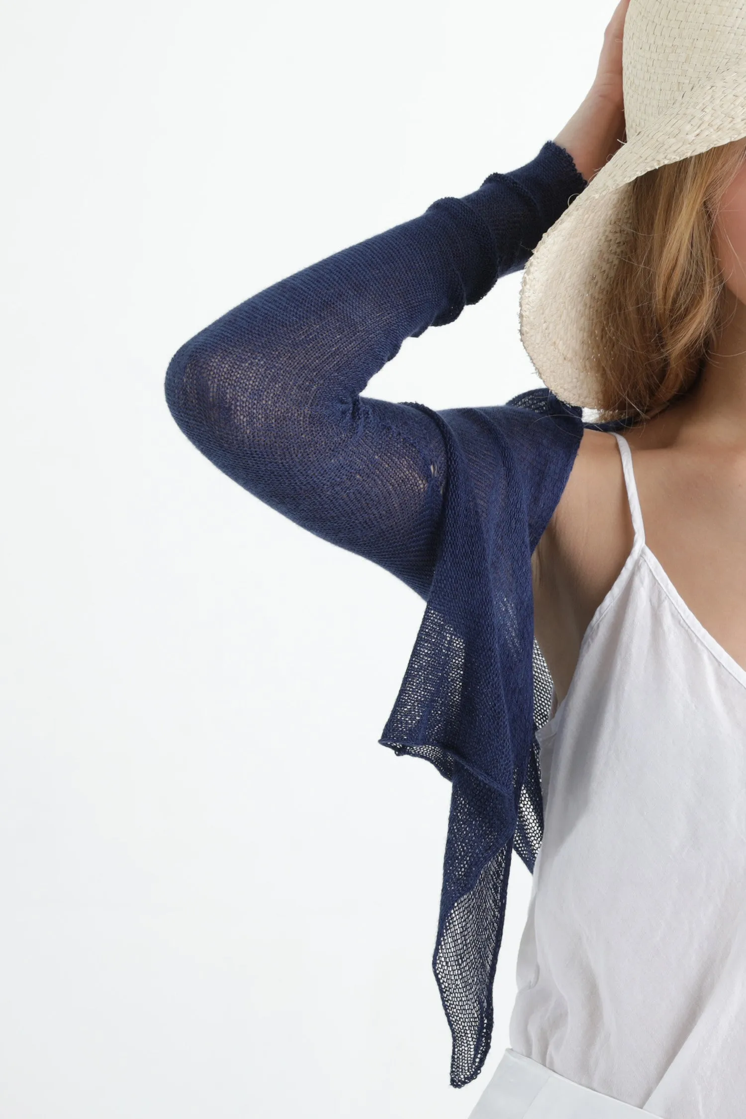 Indigo Navy Blue Short Light Bamboo Cardigan