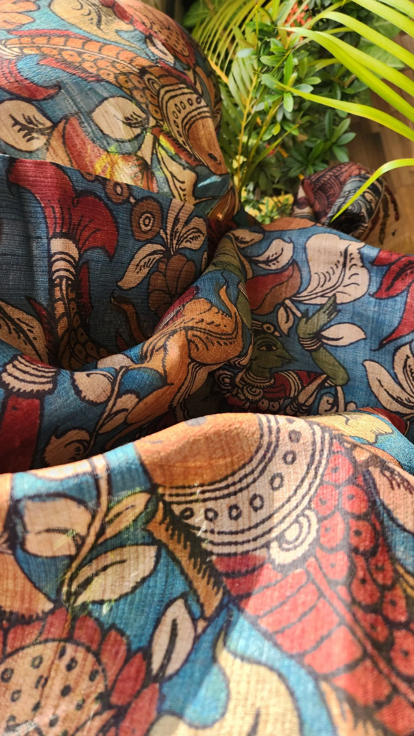 KALAMKARI SILK DUPATTA - Jal Pari